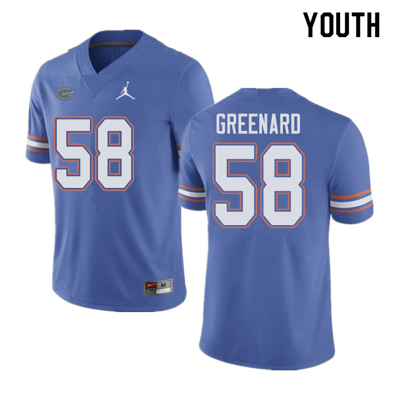 Jordan Brand Youth #58 Jonathan Greenard Florida Gators College Football Jerseys Sale-Blue - Click Image to Close